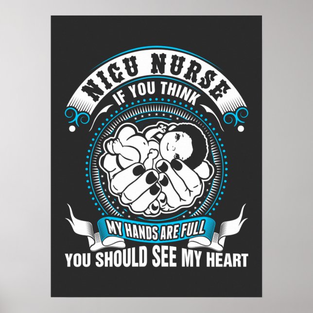 Poster Enfermagem | Enfermeira Nicu Minha Mão É Cheio (Frente)