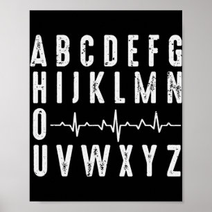 Poster Enfermeira ABC Engraçado Ritmo Cardíaco PQRST EKG