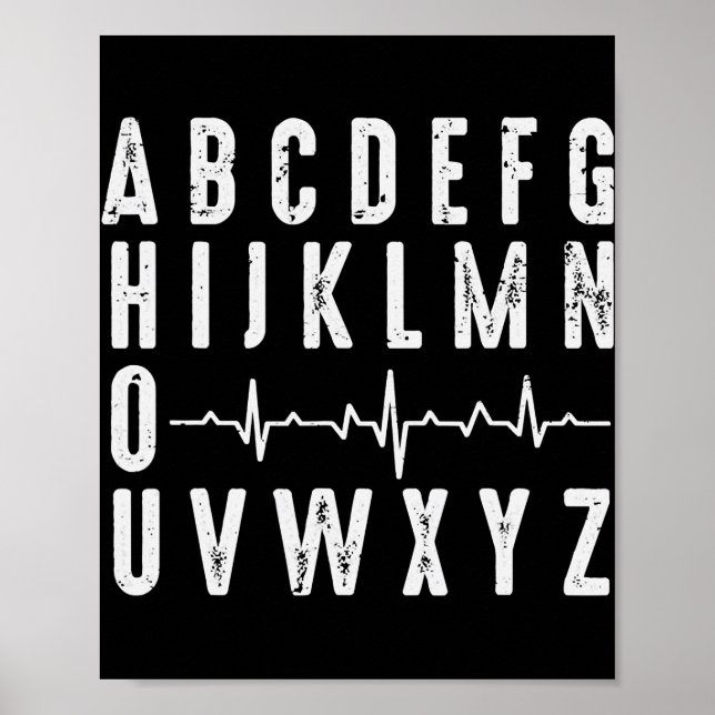 Poster Enfermeira ABC Engraçado Ritmo Cardíaco PQRST EKG (Frente)