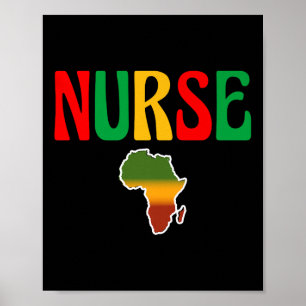 Poster Enfermeira Africana-americana Orgulho Africano M