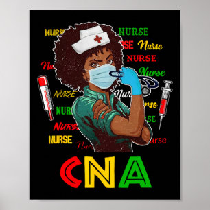 Poster Enfermeira Afro-Americana História Negra Orgulho B
