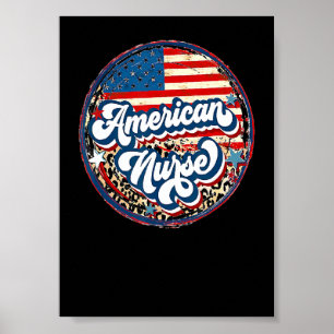 Poster Enfermeira Americana Dia Da Independência Patrióti