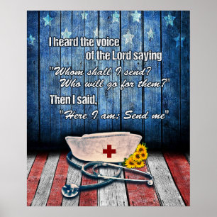 Poster Enfermeira Aqui Estou; Envie-Me Motivação