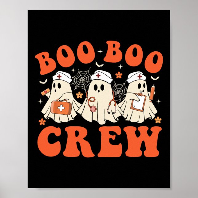 Poster Enfermeira Boo Enfermeira Ghost Scrub Top Nursing  (Frente)