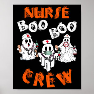 Poster Enfermeira Boo Scrub Engraçado Fantasias de Hallow
