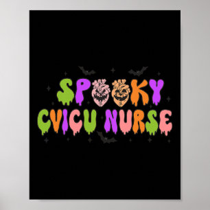 Poster Enfermeira Cardíaca Spooky Bomba Cardiovascular Ha