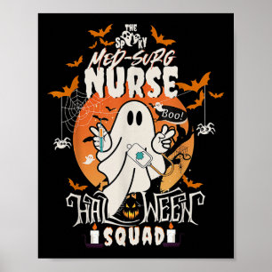 Poster Enfermeira Cirúrgica Spooky Halloween Med