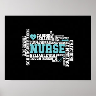 Poster Enfermeira-cuta RN LVN Enfermagem Escola Médica