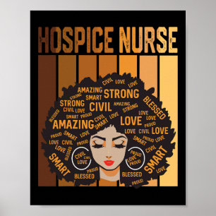 Poster Enfermeira de Cuidados Paliativos Mulheres Afro-Am