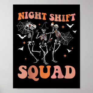 Poster Enfermeira de dança de esqueleto de Halloween Turn
