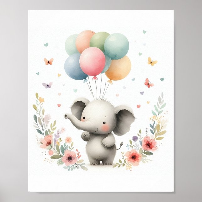 Poster Enfermeira de Elefante para Bebês (Frente)