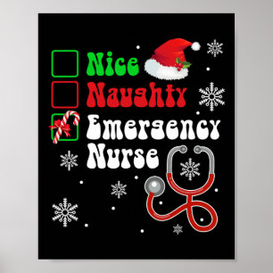 Poster Enfermeira de emergência boa lista Papais noeis de