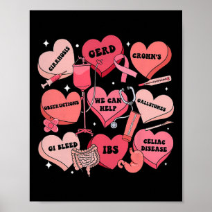 Poster Enfermeira de GI Corações de São Valentim Doce Gas