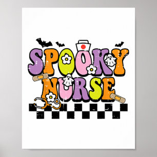 Poster Enfermeira de Groovy Spooky Enfermeira de Hallowee