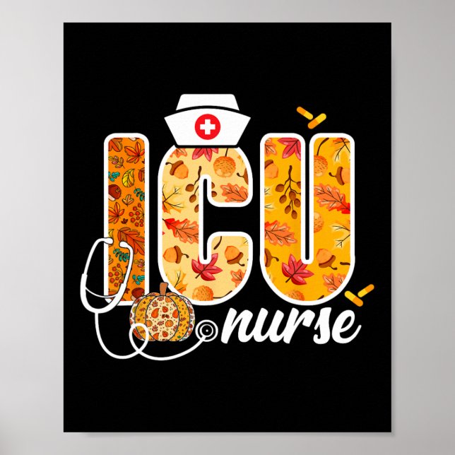 Poster Enfermeira de Icu Caiu no Outono Sai da Saúde de A (Frente)