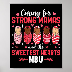 Poster Enfermeira de mãe bebê no dia dos namorados Mbu