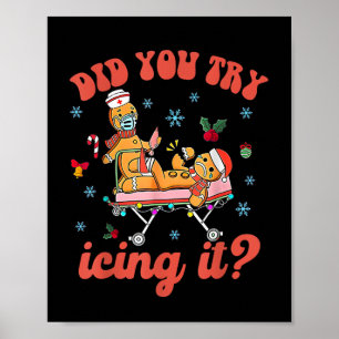 Poster Enfermeira de Natal divertida, Gingerpão Homem Voc