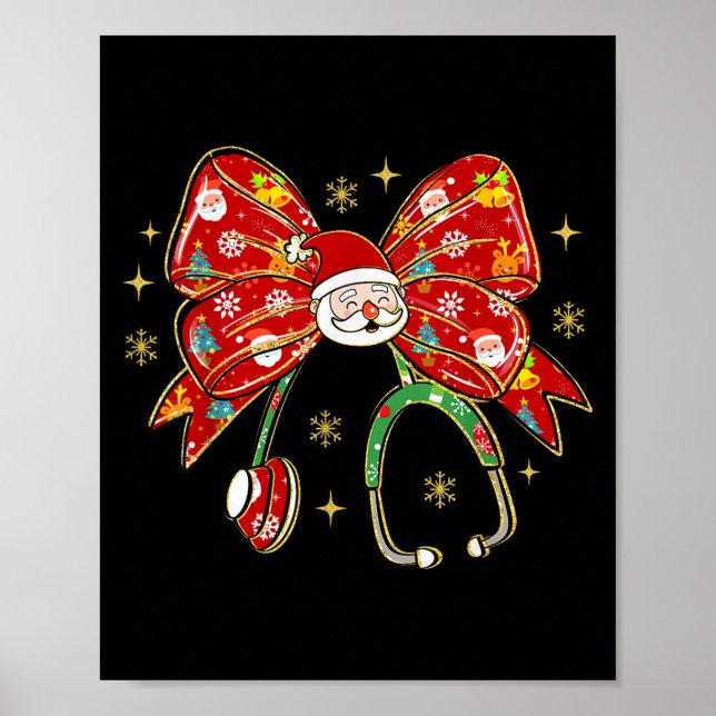 Poster Enfermeira de Natal Enfermeira Engraçada Arco Coqu (Frente)