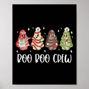 Poster Enfermeira de Natal Equipe de Boo Boo Árvore Bolo