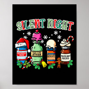 Poster Enfermeira de Natal Noite Silenciosa Propofol Xmas