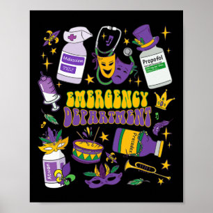 Poster Enfermeira de Scrub do Departamento de Emergência