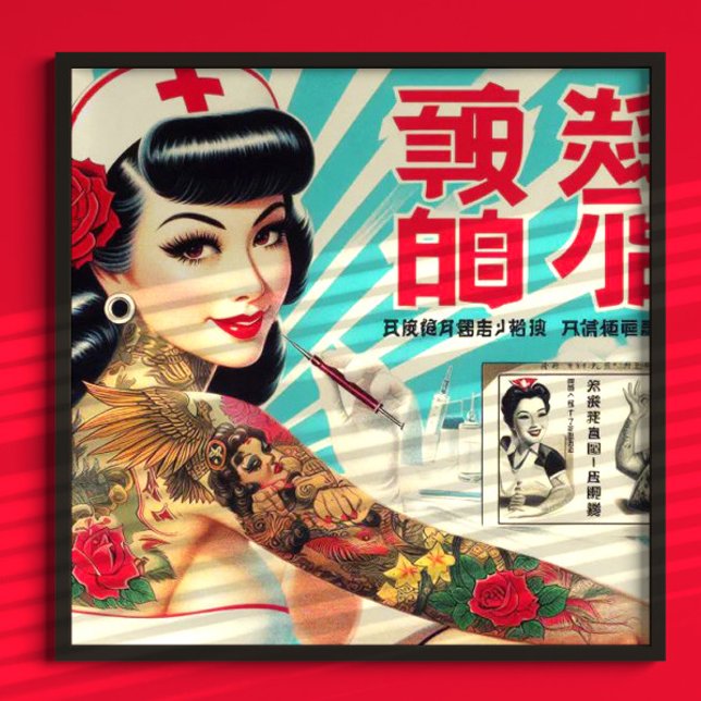 Poster Enfermeira de tatuagem japonesa (Criador carregado)