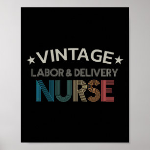 Poster Enfermeira De Trabalho E Entrega De Vintage Estilo