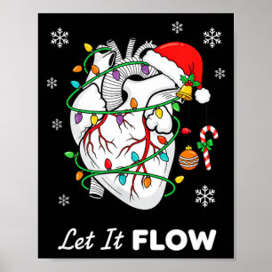 Poster Enfermeira Deixe Fluir Anatomia Coração Natal Card