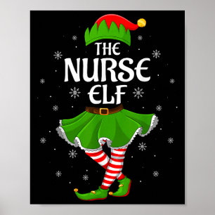 Poster Enfermeira Elf Famílias Raparigas de Natal Mulhere