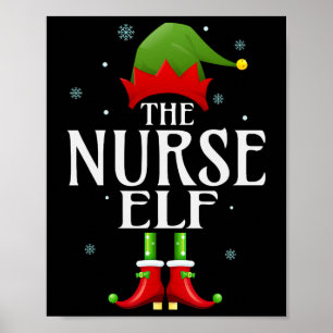 Poster Enfermeira Elf Xmas Família Engraçada Corresponden