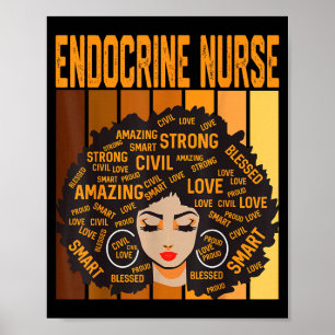Poster Enfermeira Endócrina Poderoso Mês da História Negr