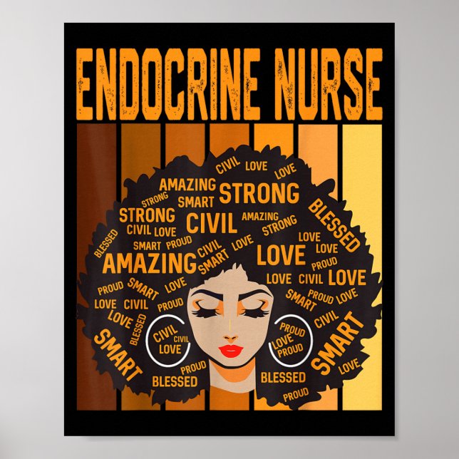 Poster Enfermeira Endócrina Poderoso Mês da História Negr (Frente)