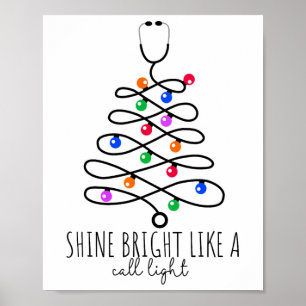 Poster Enfermeira Engraçada Brilhante De Natal Como Uma C