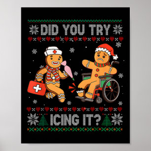 Poster Enfermeira engraçada de Natal Você tentou gelar? G