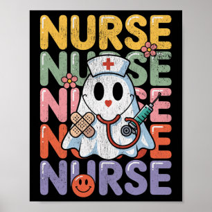 Poster Enfermeira Engraçada Em Forma De Fantasma, Fofo De
