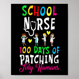 Poster Enfermeira Escolar 100 Dias De Compactação De Pequ