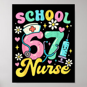 Poster Enfermeira Escolar Divertida 67 Design de Meme Méd