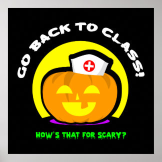 Poster Enfermeira escolar Halloween