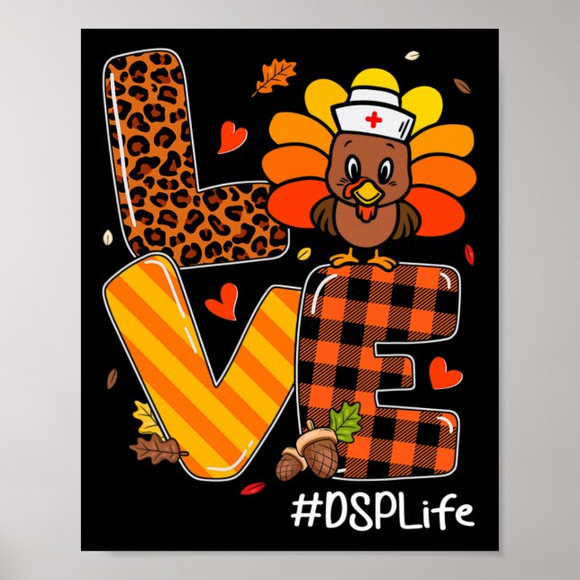 Poster Enfermeira Fall Dsp Enfermeira Turquia Dia de Ação (Frente)