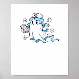 Poster Enfermeira fantasma cuidando espontaneamente e ass