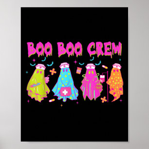 Poster Enfermeira Fantasma Halloween Boo Crew Registrada