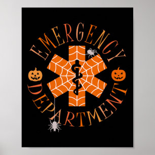 Poster Enfermeira Funny Ghost Halloween Departamento de E