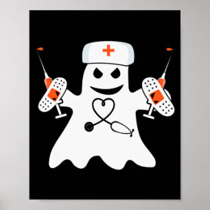Poster Enfermeira Ghost Lazy Halloween Enfermeira Diverti
