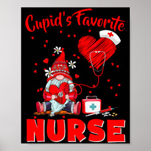 Poster Enfermeira Gnome Favorita do Cupido Dia dos Namora