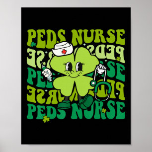 Poster Enfermeira Groovy Peds Dia de São Patrício Engraça