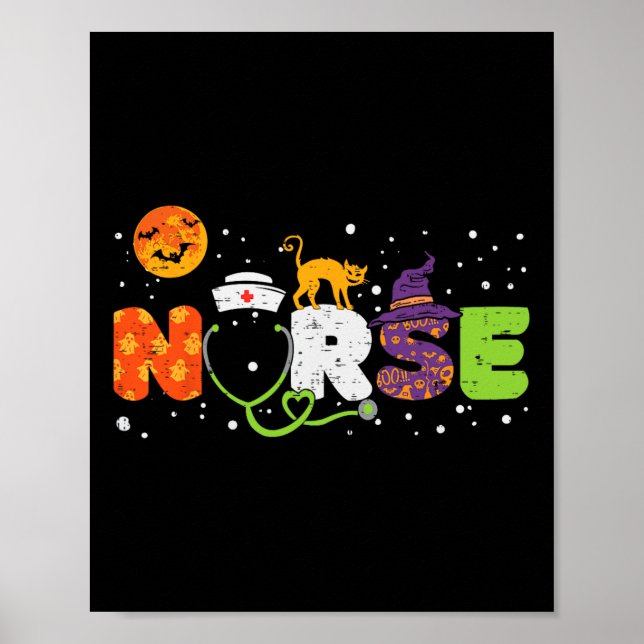 Poster Enfermeira Halloween Costume Stethoscope Pulsação (Frente)