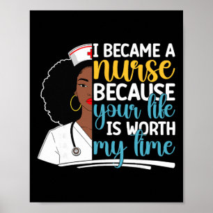 Poster Enfermeira Mulher Negra Enfermagem Uniforme Histór