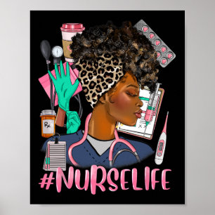 Poster Enfermeira Mulheres Negras Africanas Americanas Le