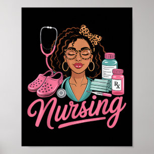 Poster Enfermeira negra de melanina afro história negra m