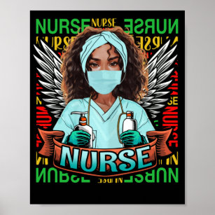 Poster Enfermeira Negra Dy 2022 Figurume Black History Mo